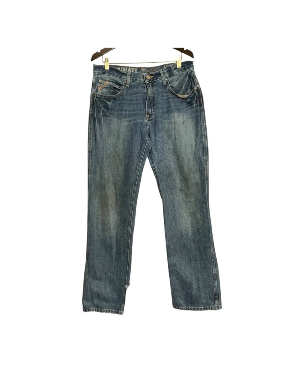 Ariat M3 Straight Jeans Men Size 32 Streetwear Distressed Destroyed Torn Ripped
